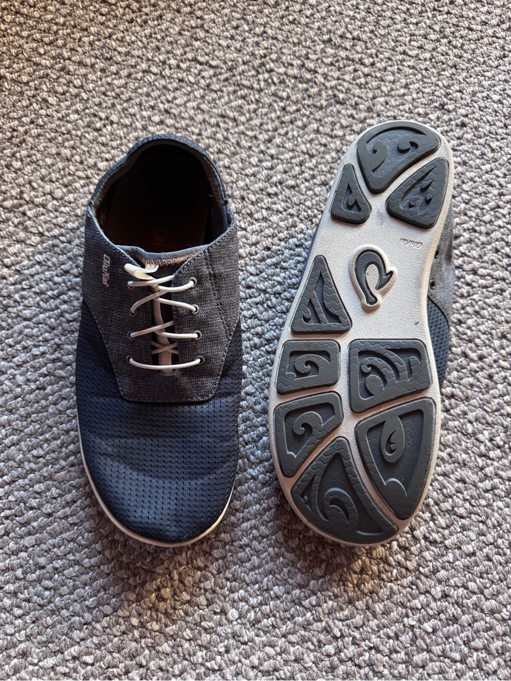 OluKai Men's Navy and Gray Casual Lace-Up Sneakers